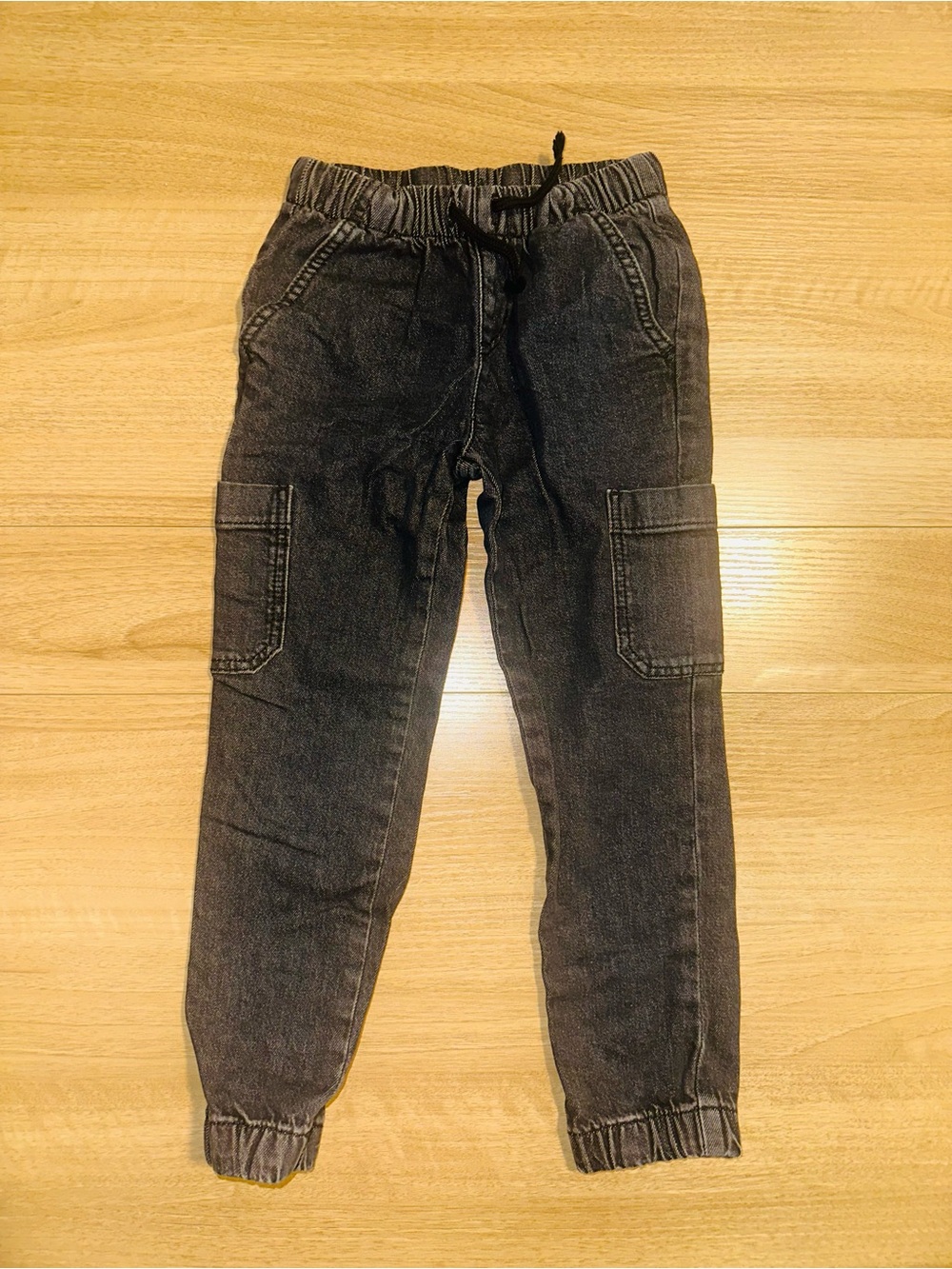 Cat & Jack Toddler Boys Black Denim Cargo Jogger Pants B7